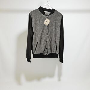 NWT Connection 18 Black and Gray Button up Jacket size large